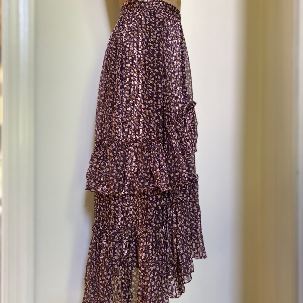 Ulla Johnson Cocoa Ruffled Silk Chiffon Skirt sz 6 - Picture 10 of 15